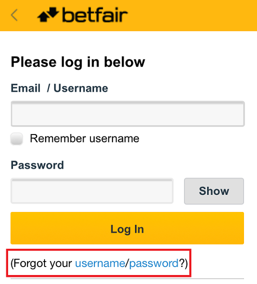 Betfair login Nigeria