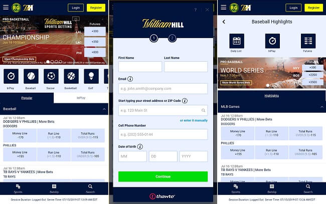 William Hill Mobile Device